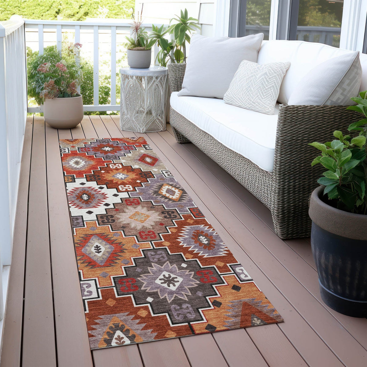 Addison Chantille ACN2123 Ethnic Machine Made Transitional Paprika Rug
