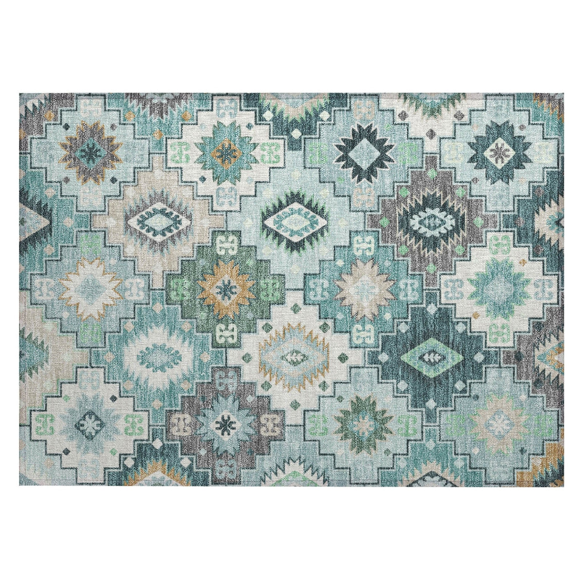 Addison Chantille ACN2123 Ethnic Machine Made Transitional Teal Rug