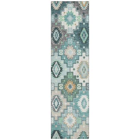 Addison Chantille ACN2123 Ethnic Machine Made Transitional Teal Rug
