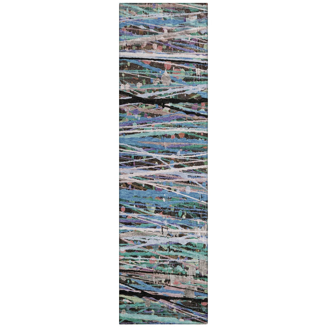 Addison Chantille ACN2125 Stripes Machine Made Transitional Blue Rug
