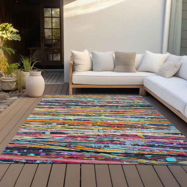 Addison Chantille ACN2125 Stripes Machine Made Transitional Orange Rug