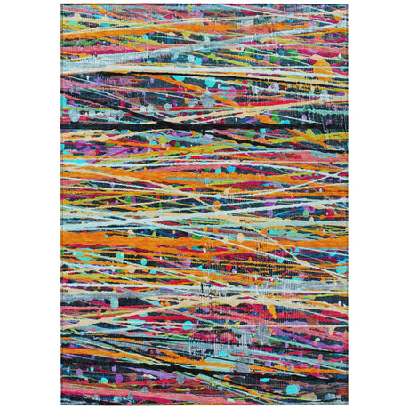 Addison Chantille ACN2125 Stripes Machine Made Transitional Orange Rug