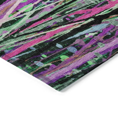 Addison Chantille ACN2125 Stripes Machine Made Transitional Pink Rug