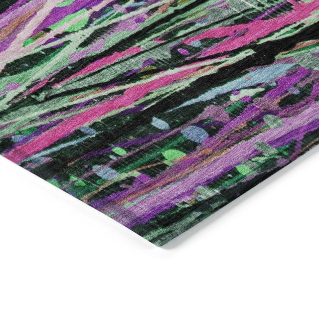 Addison Chantille ACN2125 Stripes Machine Made Transitional Pink Rug