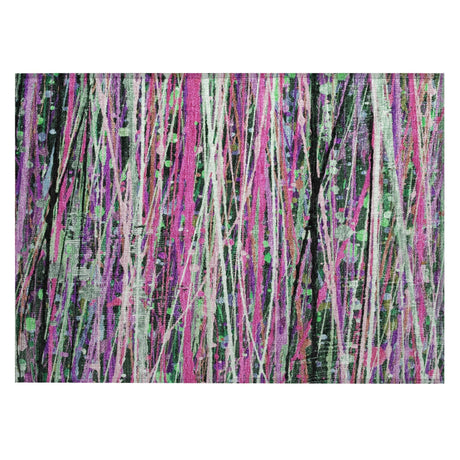 Addison Chantille ACN2125 Stripes Machine Made Transitional Pink Rug