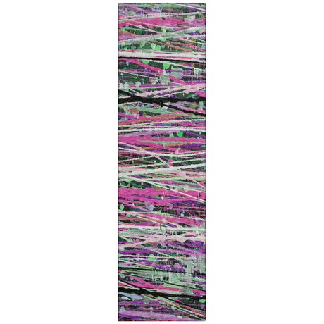 Addison Chantille ACN2125 Stripes Machine Made Transitional Pink Rug