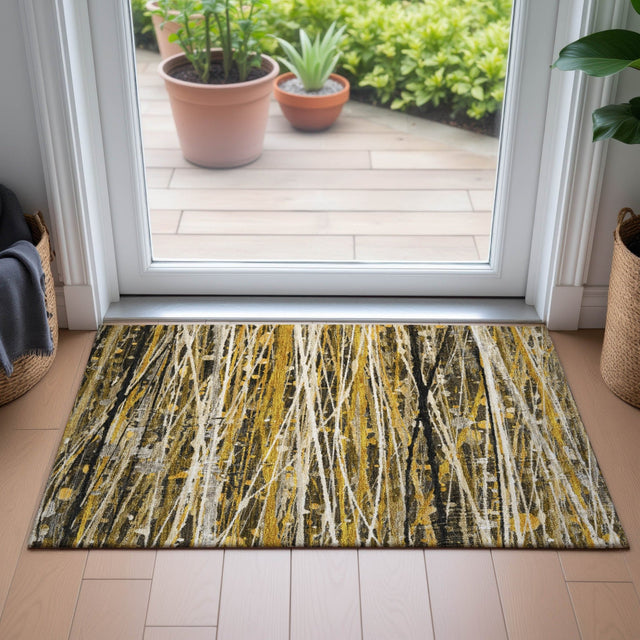 Addison Chantille ACN2126 Stripes Machine Made Transitional Brown Rug