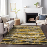 Addison Chantille ACN2126 Stripes Machine Made Transitional Brown Rug