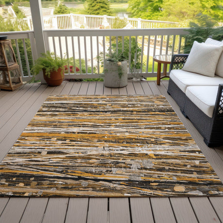 Addison Chantille ACN2126 Stripes Machine Made Transitional Copper Rug