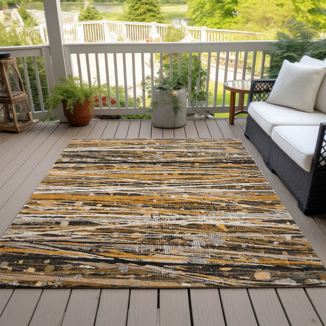 Addison Chantille ACN2126 Stripes Machine Made Transitional Copper Rug