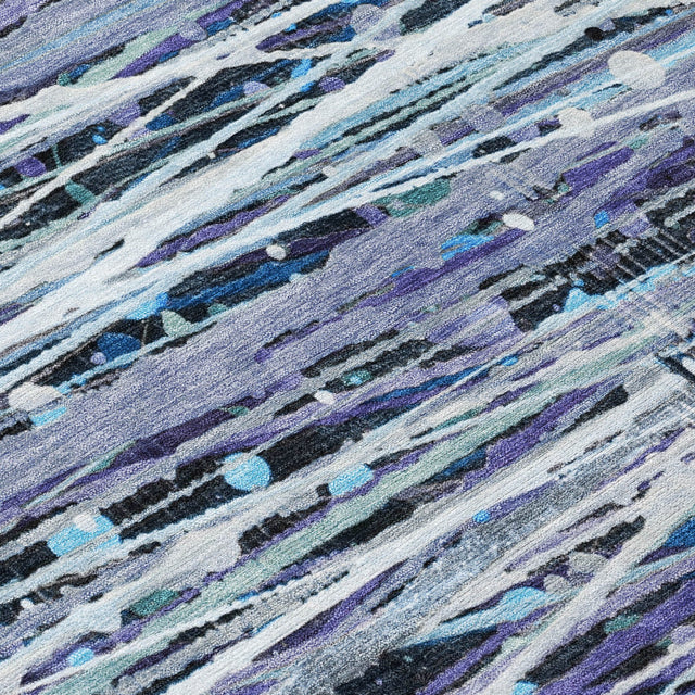 Addison Chantille ACN2126 Stripes Machine Made Transitional Purple Rug