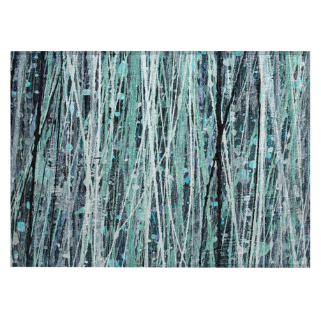 Addison Chantille ACN2126 Stripes Machine Made Transitional Teal Rug