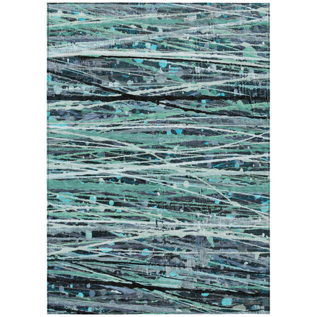 Addison Chantille ACN2126 Stripes Machine Made Transitional Teal Rug