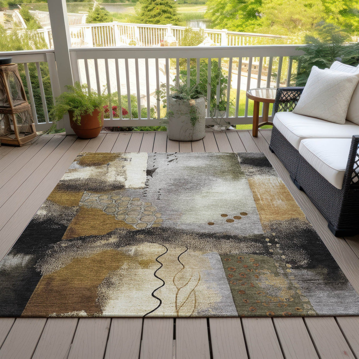 Addison Chantille ACN2127 Modern Machine Made Transitional Chocolate Rug