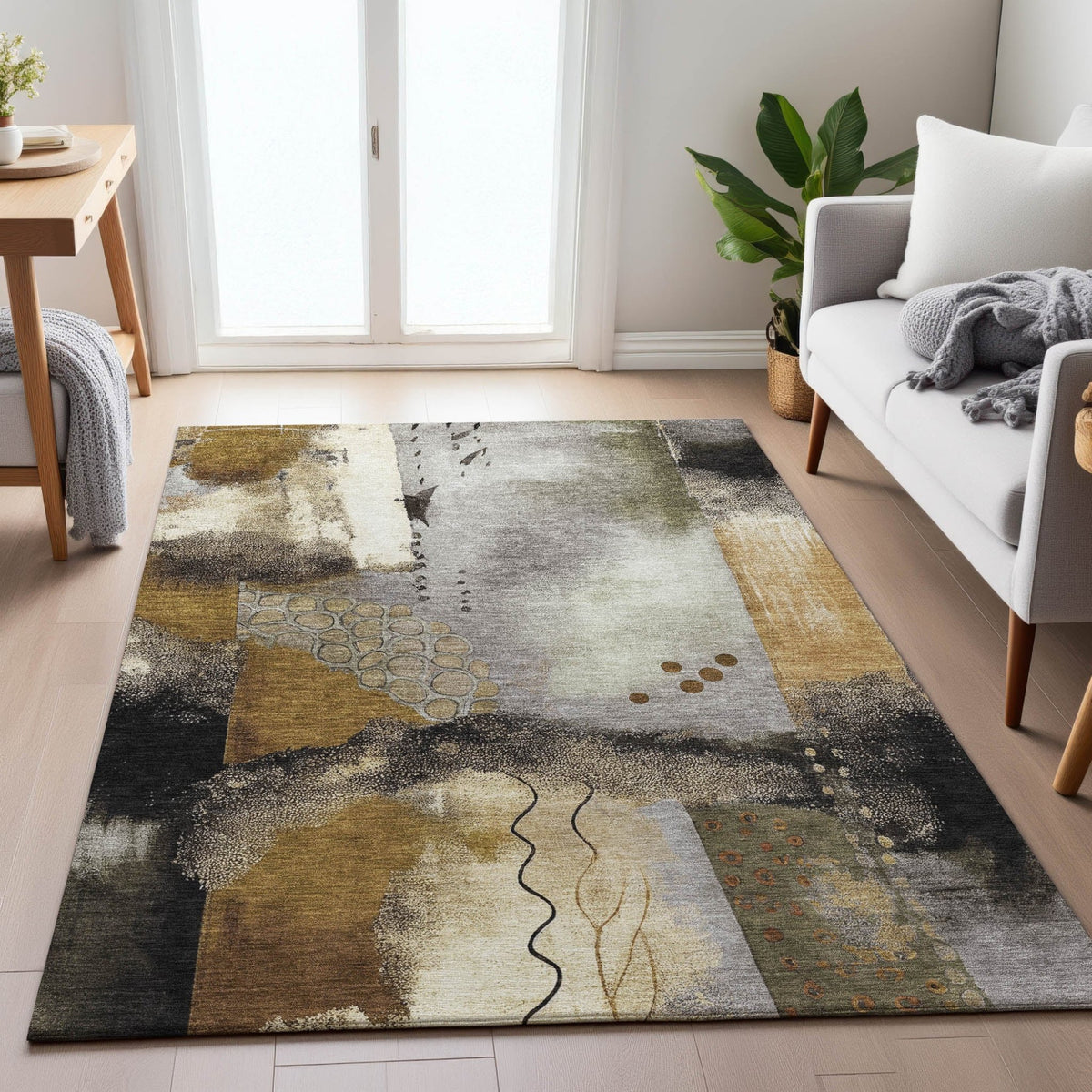Addison Chantille ACN2127 Modern Machine Made Transitional Chocolate Rug