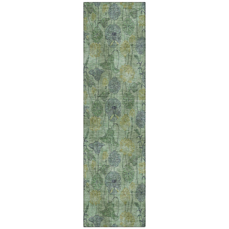 Addison Chantille ACN2128 Floral Machine Made Transitional Aloe Rug