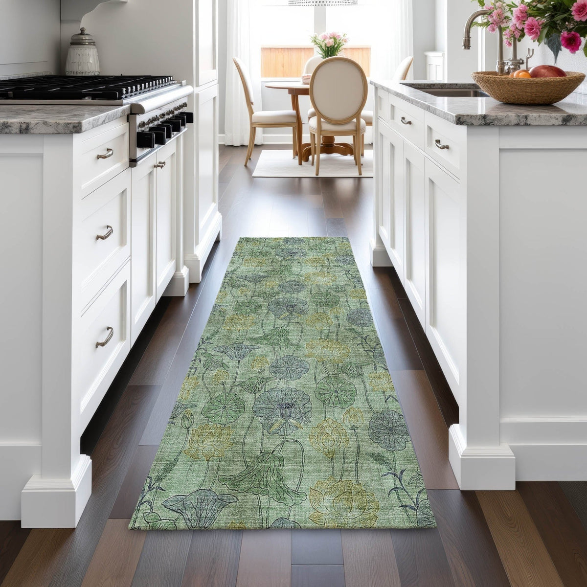 Addison Chantille ACN2128 Floral Machine Made Transitional Aloe Rug