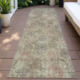 Addison Chantille ACN2128 Floral Machine Made Transitional Brown Rug