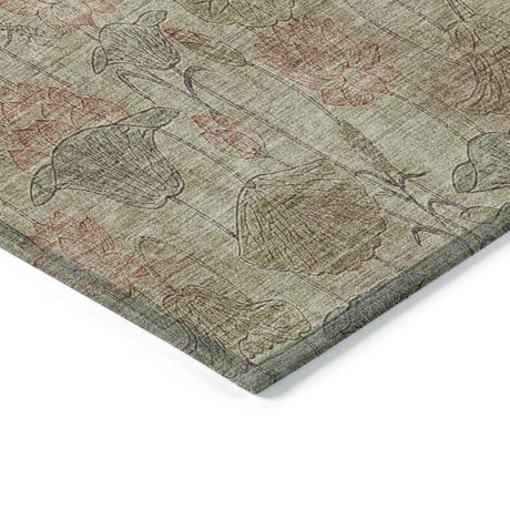 Addison Chantille ACN2128 Floral Machine Made Transitional Brown Rug