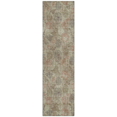 Addison Chantille ACN2128 Floral Machine Made Transitional Brown Rug