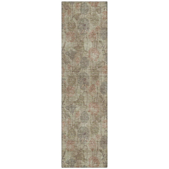 Addison Chantille ACN2128 Floral Machine Made Transitional Brown Rug