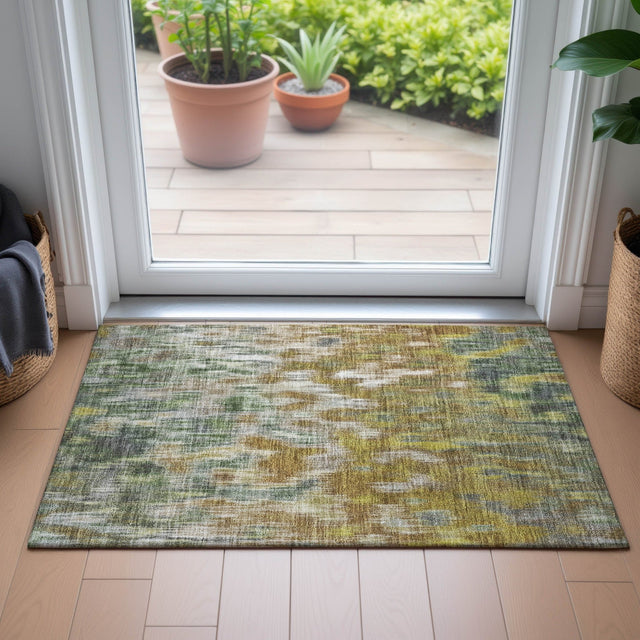 Addison Chantille ACN2129 Abstract Machine Made Transitional Brown Rug