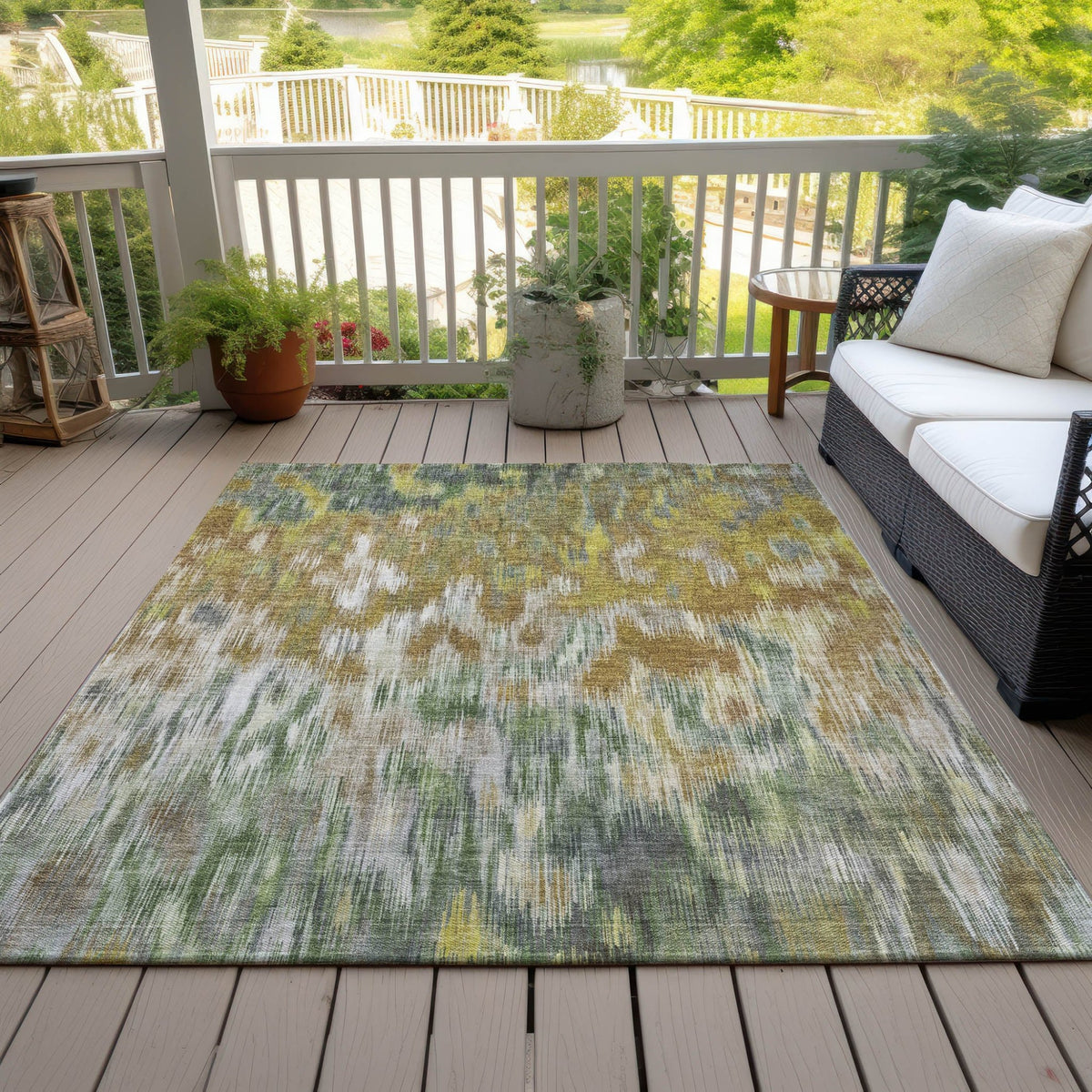 Addison Chantille ACN2129 Abstract Machine Made Transitional Brown Rug