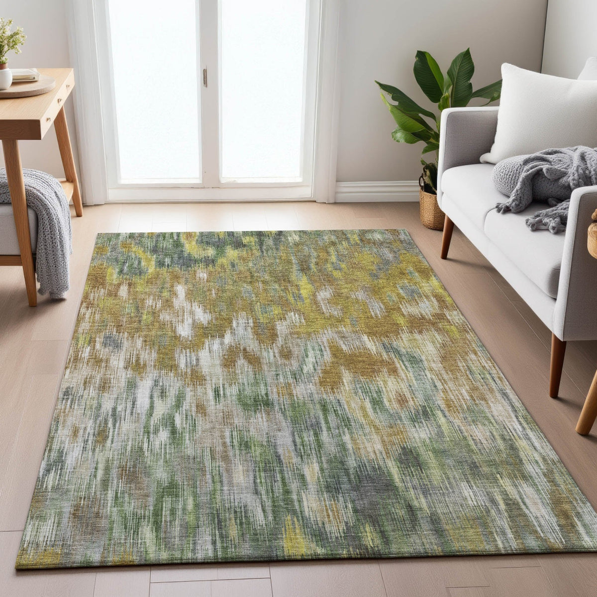 Addison Chantille ACN2129 Abstract Machine Made Transitional Brown Rug