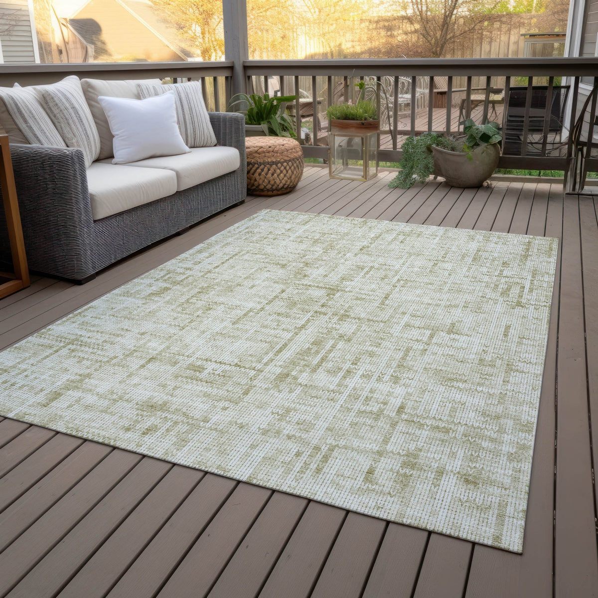 Addison Chantille ACN2130 Stripes Machine Made Transitional Beige Rug