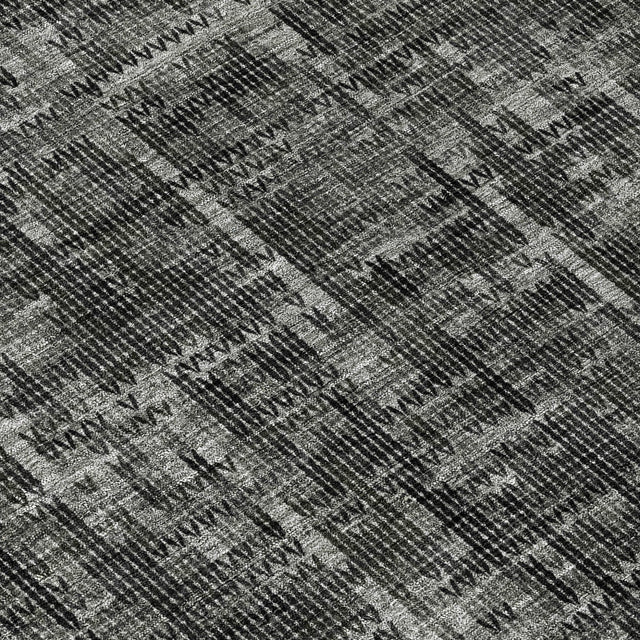 Addison Chantille ACN2130 Stripes Machine Made Transitional Charcoal Rug