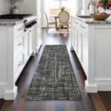 Addison Chantille ACN2130 Stripes Machine Made Transitional Charcoal Rug