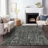 Addison Chantille ACN2130 Stripes Machine Made Transitional Charcoal Rug