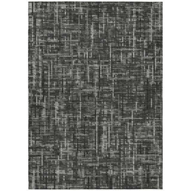 Addison Chantille ACN2130 Stripes Machine Made Transitional Charcoal Rug
