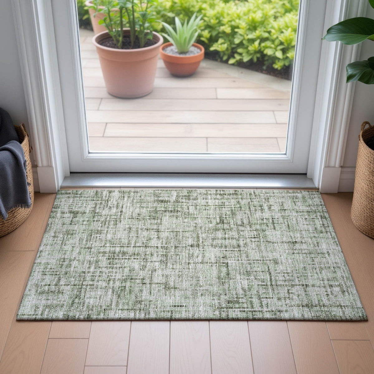 Addison Chantille ACN2130 Stripes Machine Made Transitional Green Rug