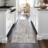 Addison Chantille ACN2130 Stripes Machine Made Transitional Taupe Rug