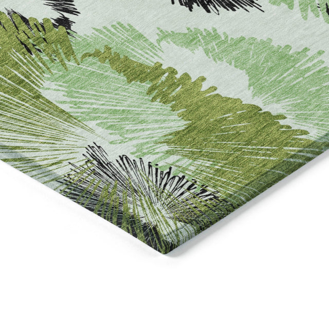 Addison Chantille ACN2132 Floral Machine Made Transitional Olive Rug