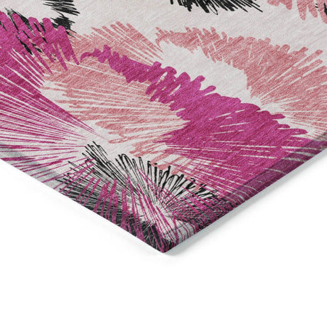 Addison Chantille ACN2132 Floral Machine Made Transitional Pink Rug