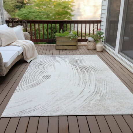 Addison Chantille ACN2133 Swirls Machine Made Transitional Ivory Rug