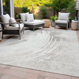 Addison Chantille ACN2133 Swirls Machine Made Transitional Ivory Rug