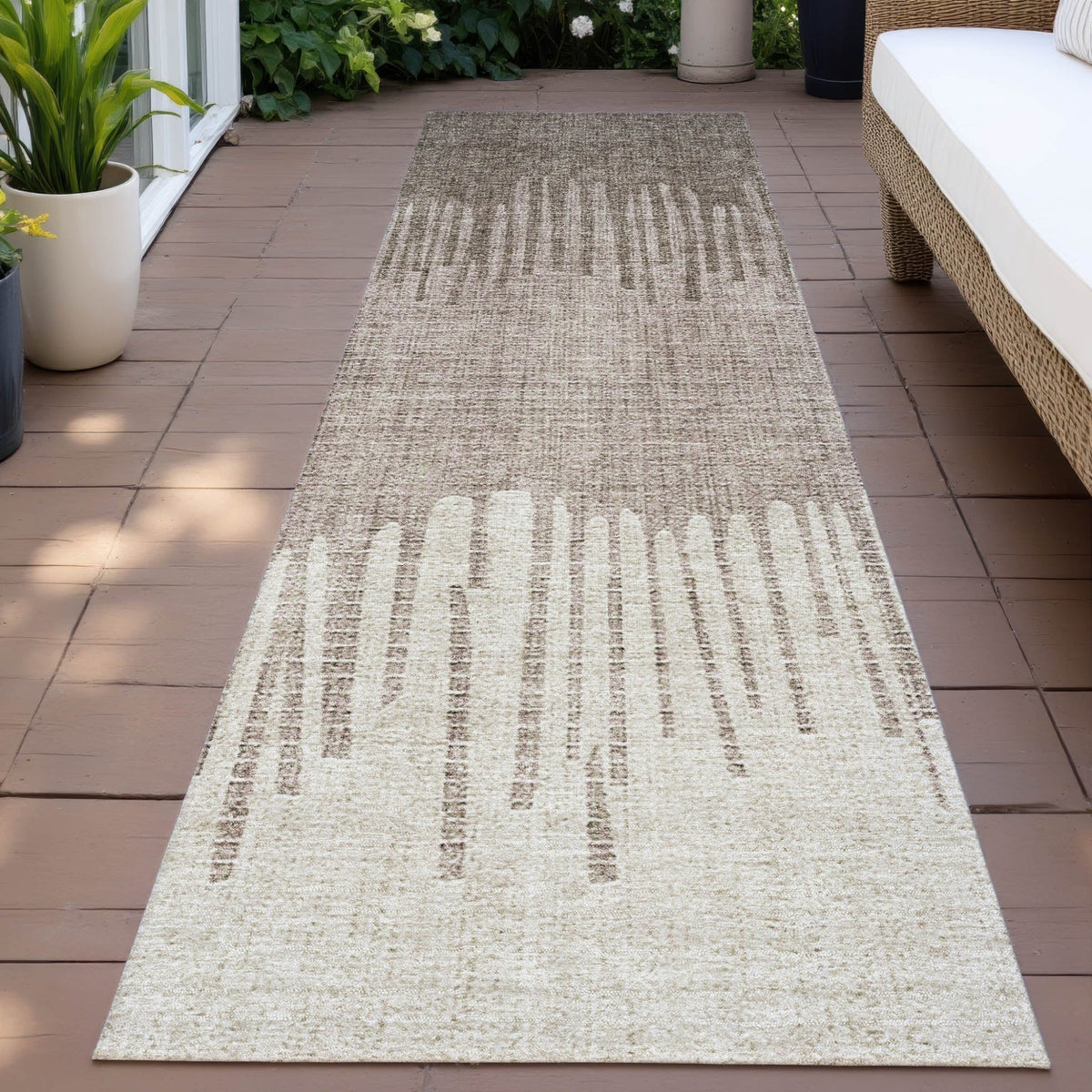 Addison Chantille ACN2135 Stripes Machine Made Transitional Brown Rug