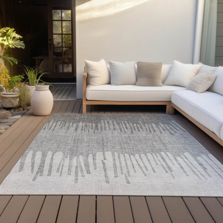 Addison Chantille ACN2135 Stripes Machine Made Transitional Gray Rug