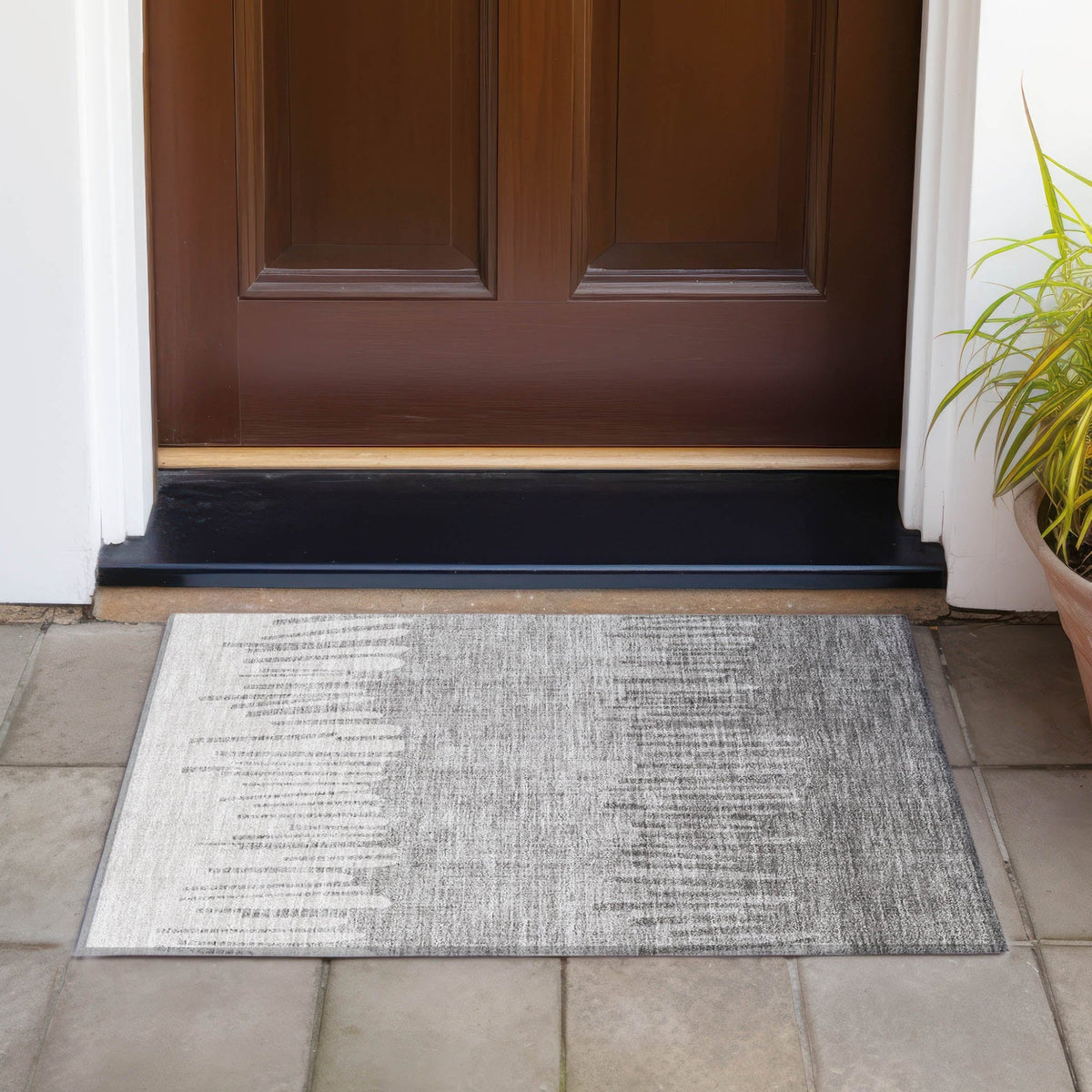 Addison Chantille ACN2135 Stripes Machine Made Transitional Gray Rug