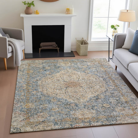 Addison Chantille ACN2136 Global Machine Made Traditional Blue Rug