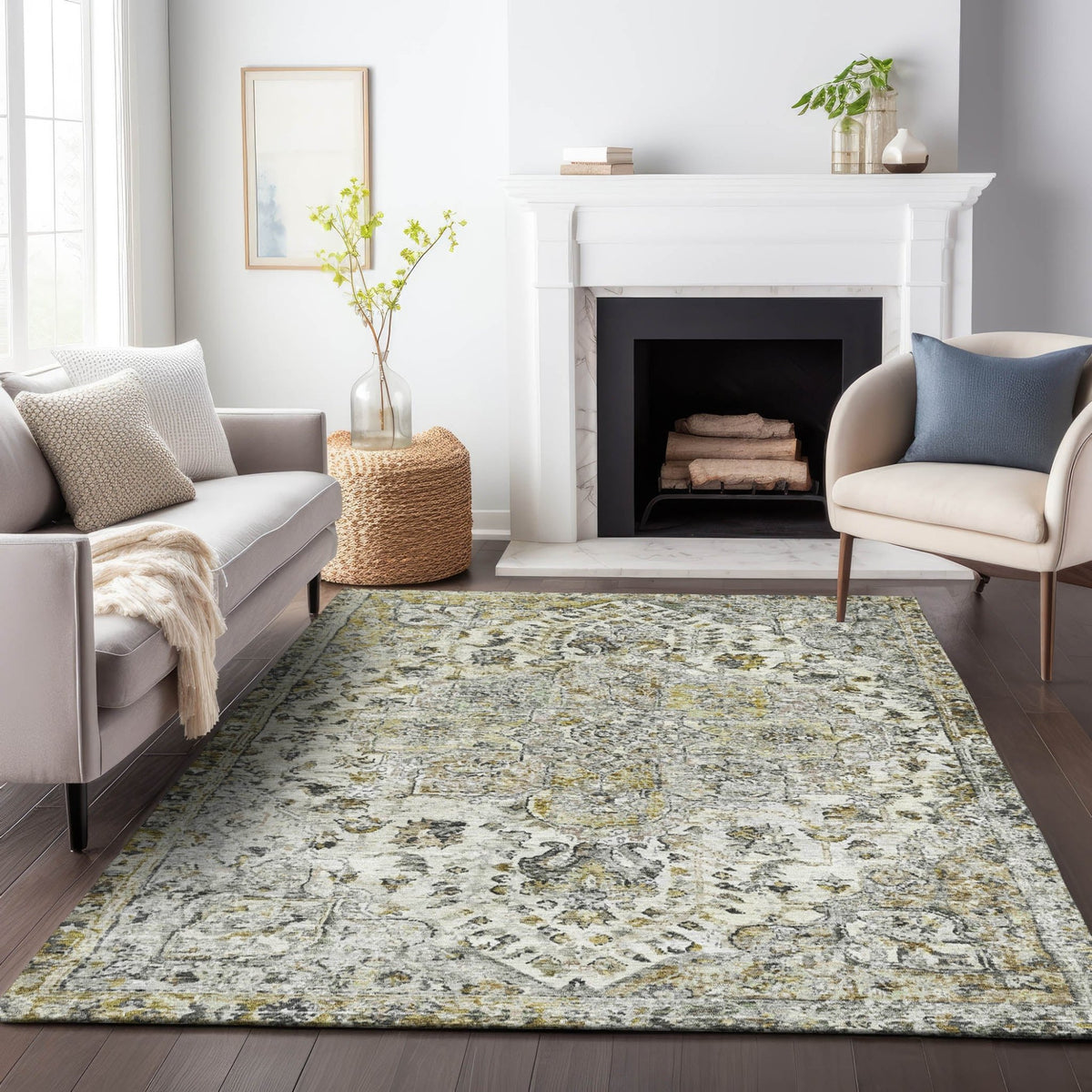 Addison Chantille ACN2138 Global Machine Made Traditional Beige Rug