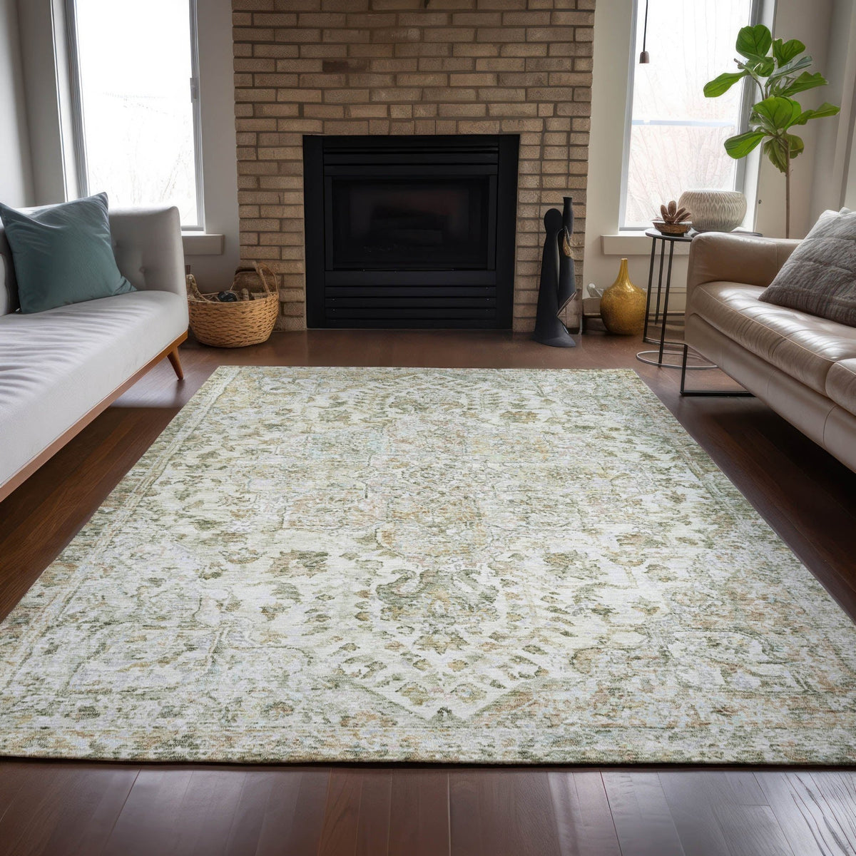Addison Chantille ACN2138 Global Machine Made Traditional Ivory Rug