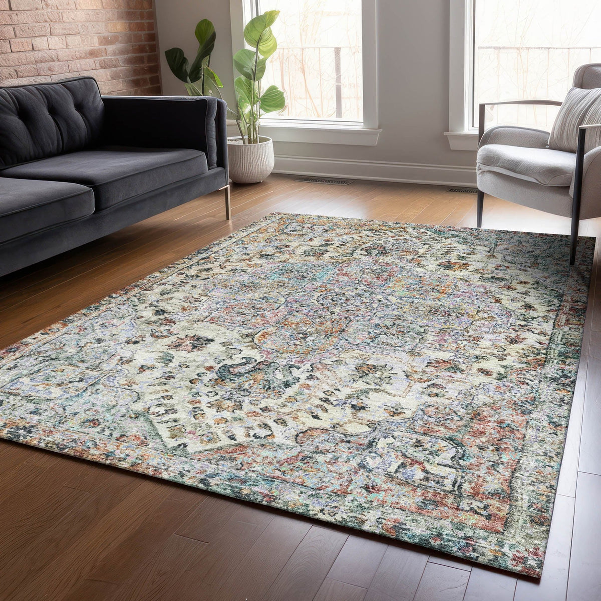 Addison Chantille ACN2138 Global Machine Made Traditional Sage Rug
