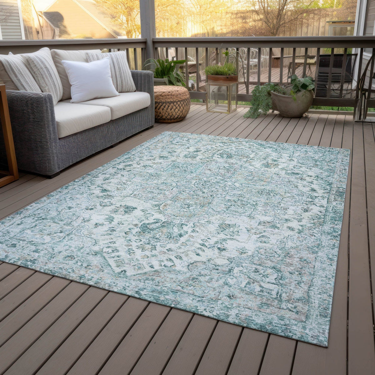 Addison Chantille ACN2138 Global Machine Made Traditional Teal Rug