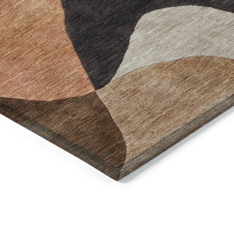 Addison Chantille ACN2141 Abstract Machine Made Transitional Chocolate Rug