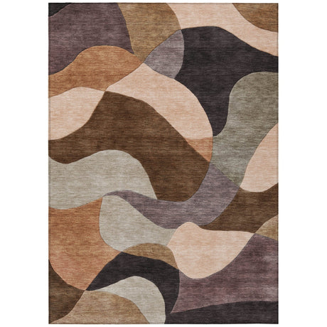 Addison Chantille ACN2141 Abstract Machine Made Transitional Chocolate Rug