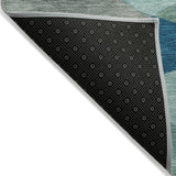 Addison Chantille ACN2141 Abstract Machine Made Transitional Teal Rug